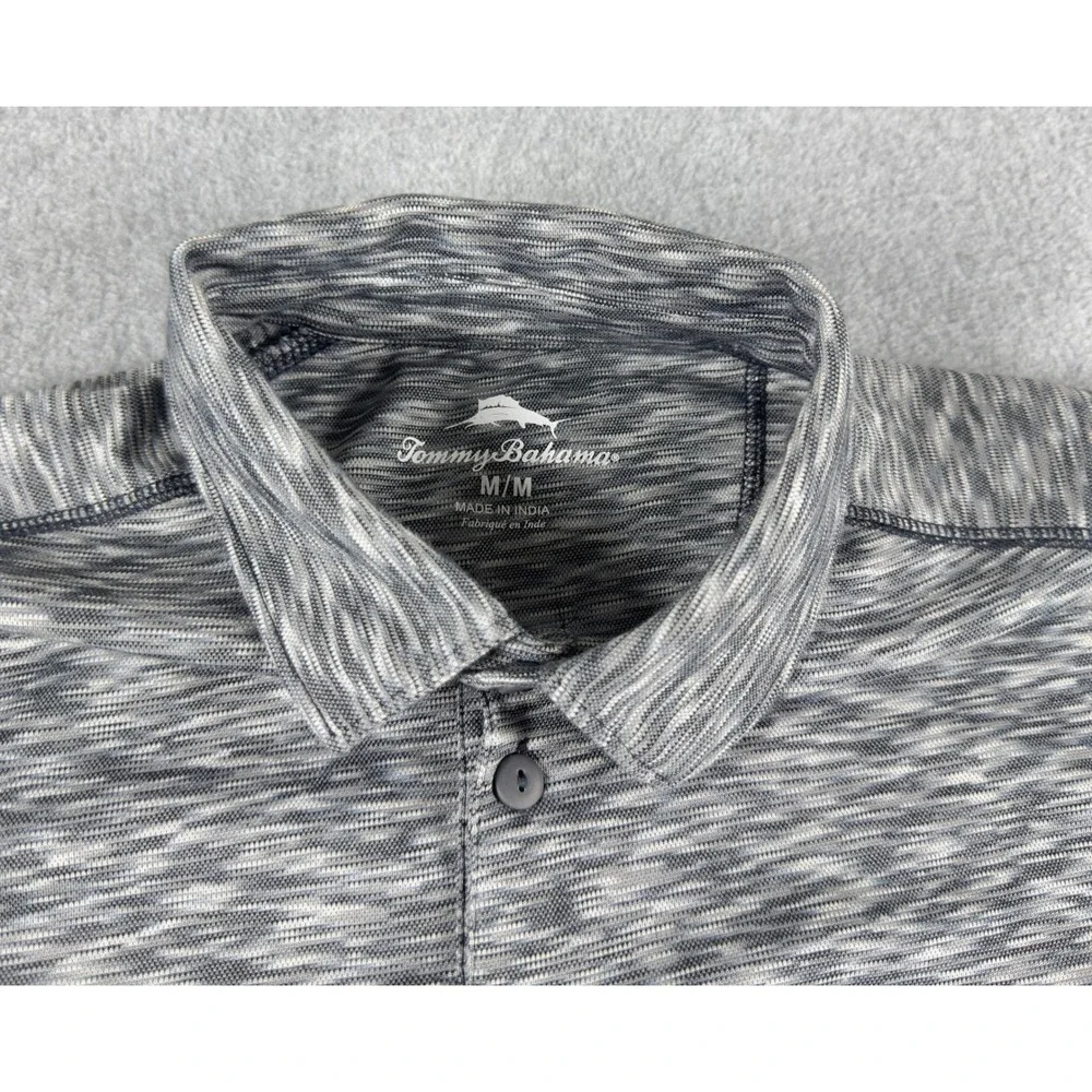 Tommy Bahama Polo Shirt Men M Gray Heather Performance‎ Golf Casual
